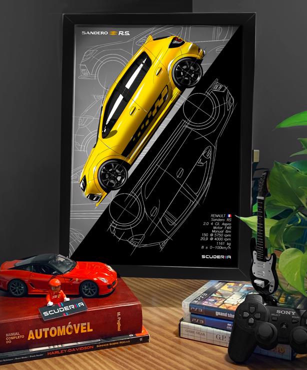 Miniatura: QUADRO DECORATIVO RENAULT SANDERO RS 2.0 150cv - GRADIENT STREET