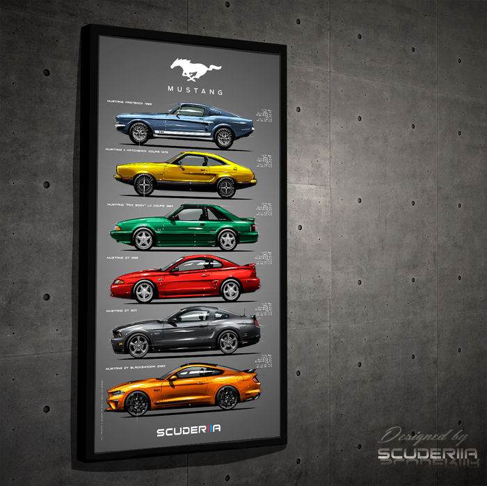 Miniatura: QUADRO DECORATIVO FORD MUSTANG GT EVOLUTION - LEGEND'S - WIDE 87x45cm