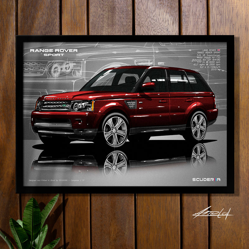 Miniatura: QUADRO DECORATIVO LAND ROVER RANGE ROVER SPORT HSE 5.0 V8 SUPERCHARGED  - PERSPECTIVE
