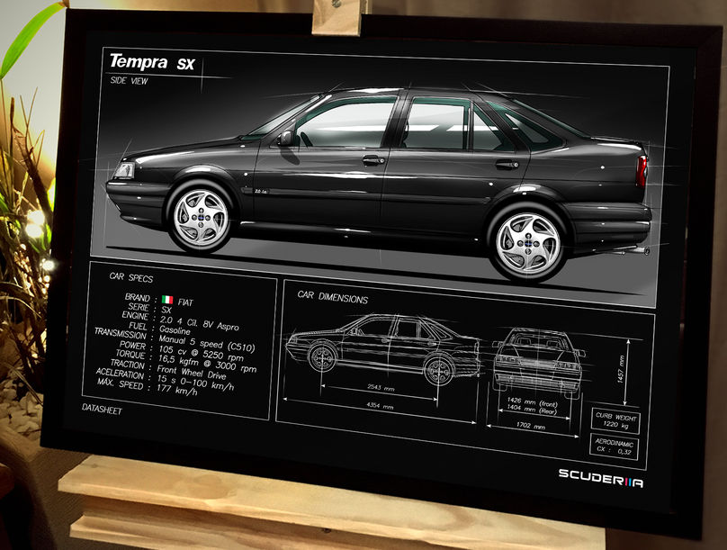 Miniatura: QUADRO DECORATIVO FIAT TEMPRA SX 2.0 i.e. 1996-1998 4P -DATA SHEET