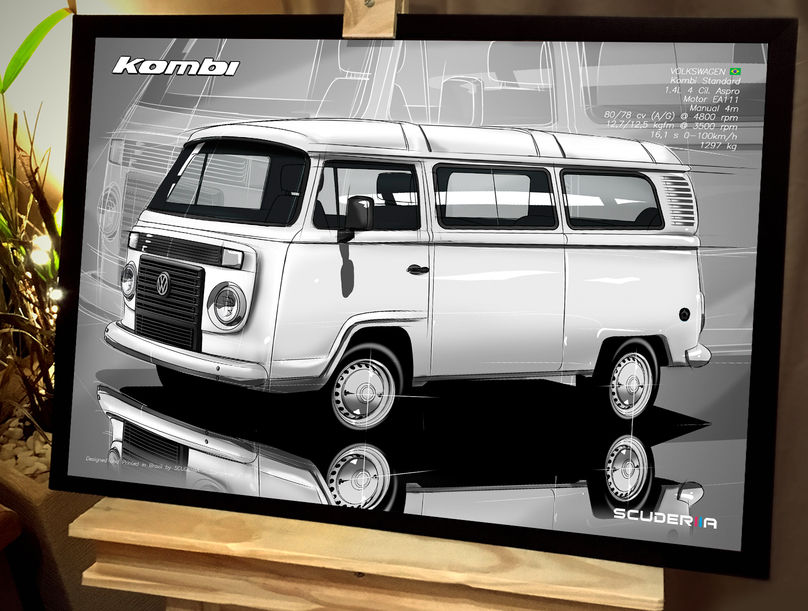 Miniatura: QUADRO DECORATIVO VOLKSWAGEN KOMBI STANDARD 2007/2014 - PERSPECTIVE
