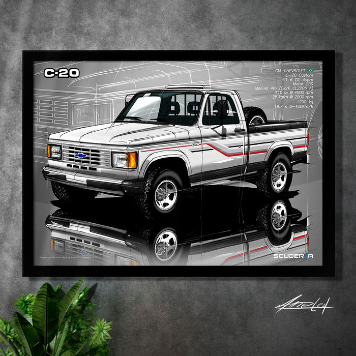 Thumbnail: QUADRO DECORATIVO CHEVROLET C20 CUSTOM 4.1 - PERSPECTIVE MOTOR 250