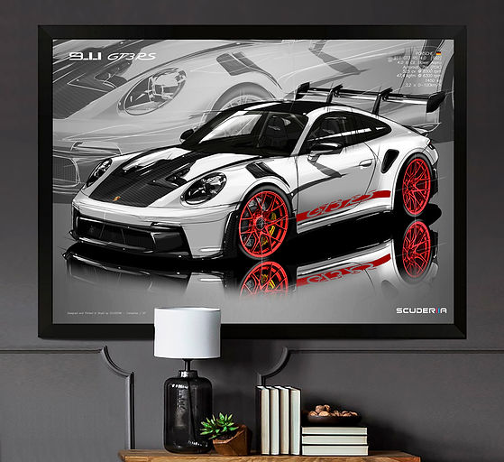 ポルシェ 911 GT3 RS 4.0 ポスター QUADRO DECORATIVO PORSCHE 911 GT3 RS 4.0 525cv (992) - PERSPECTIVE