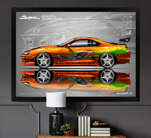 DEFLOW SUPRA QUATTRO M 4フィンセット M QUADRO DECORATIVO TOYOTA SUPRA MK4 - VELOZES E FURIOSOS - SIDE