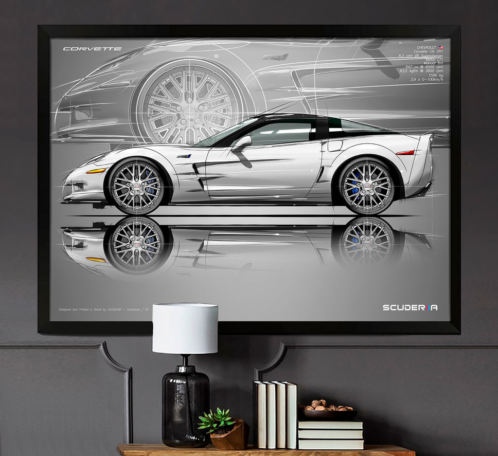 Miniatura: QUADRO DECORATIVO CHEVROLET CORVETTE ZR1 6.2 V8 (C6) - SIDE STREET