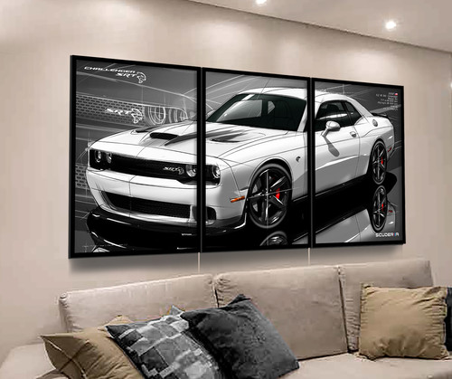QUADRO DECORATIVO DODGE CHALLENGER SRT HELLCAT 6.2 V8