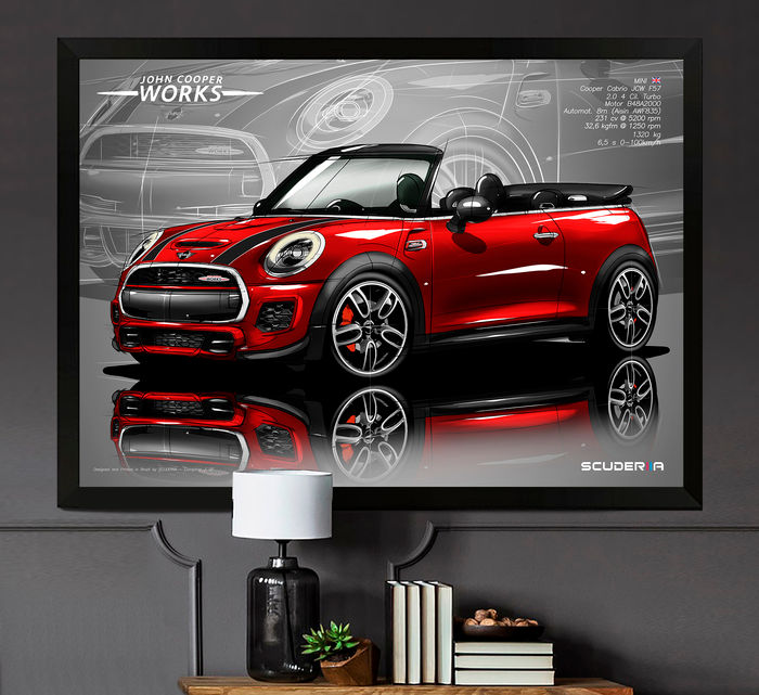 Miniatura: QUADRO DECORATIVO MINI COOPER CABRIO JCW 2.0 F57 - PERSPECTIVE