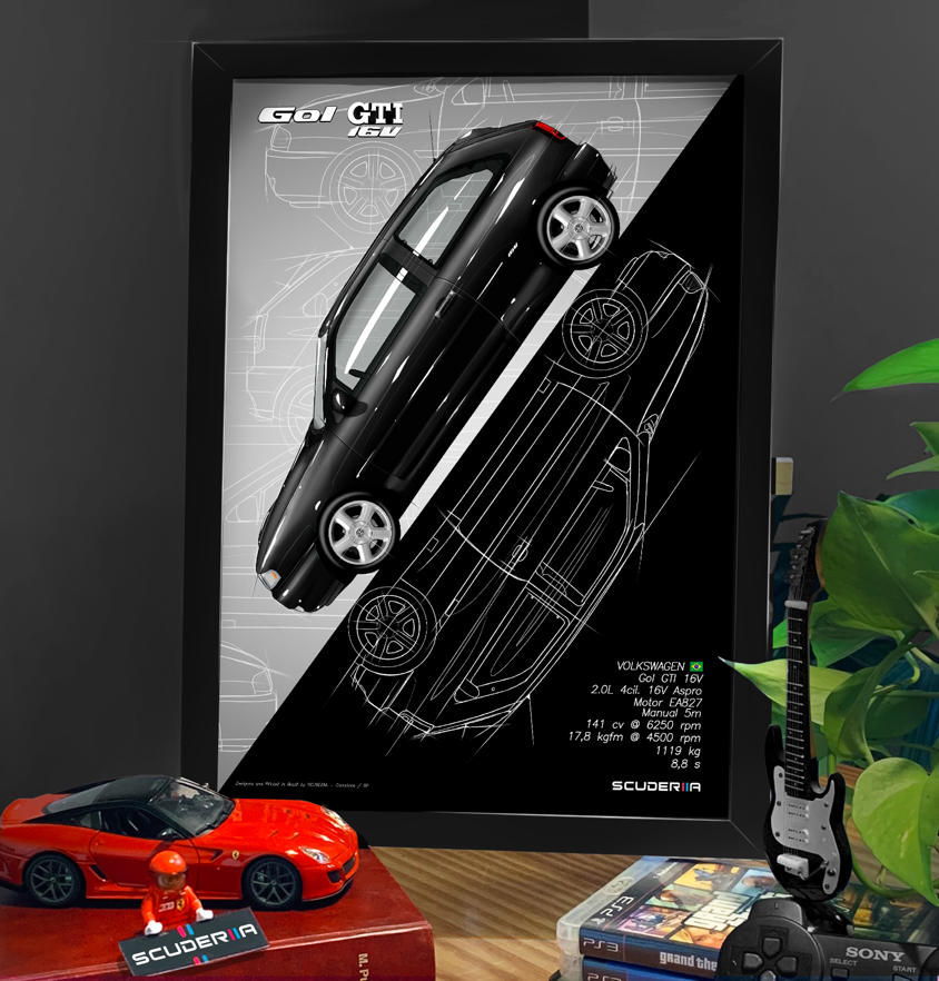 Miniatura: QUADRO DECORATIVO VOLKSWAGEN GOL GTI 16V - GRADIENT STREET
