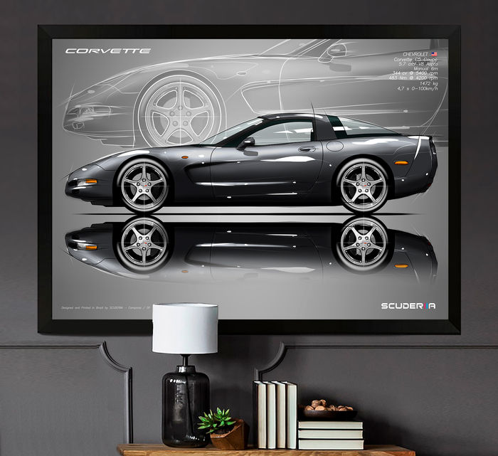 Miniatura: QUADRO DECORATIVO CHEVROLETO CORVETTE C5 V8 5.7 - SIDE STREET