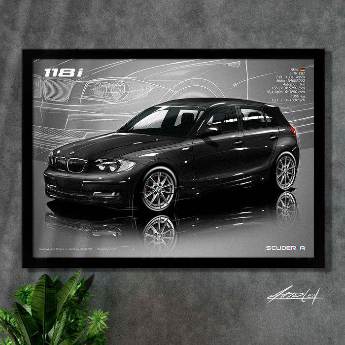 Miniatura: QUADRO DECORATIVO BMW 118i 2.0 (E87) - PERSPECTIVE