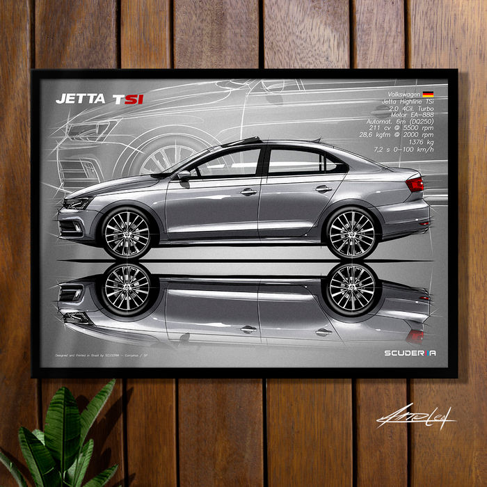 Miniatura: QUADRO DECORATIVO VOLKSWAGEN JETTA HIGHLINE TSI 211cv MK6,5 - SIDE STREET