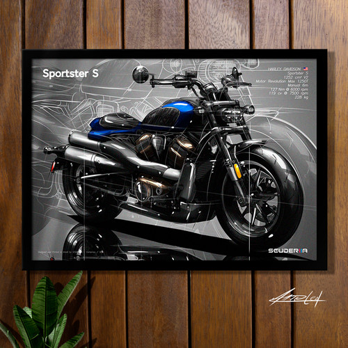 QUADRO DECORATIVO HARLEY-DAVIDSON SPORTSTER S - PERSPECTIVE