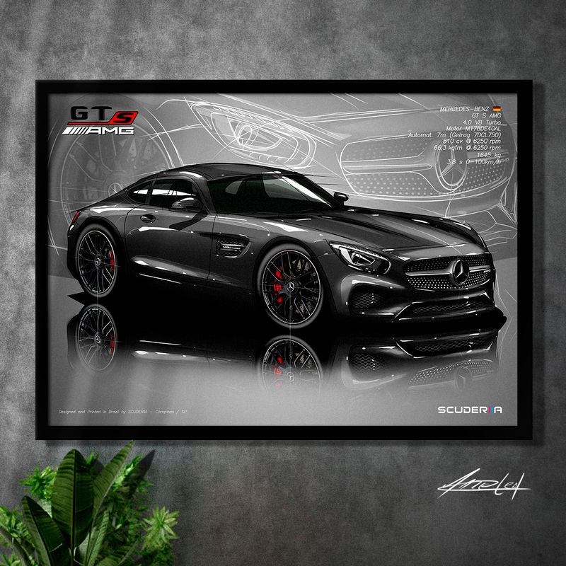 Miniatura: QUADRO DECORATIVO MERCEDES-BENZ GT S AMG 4.0 V8 510 cv - PERSPECTIVE