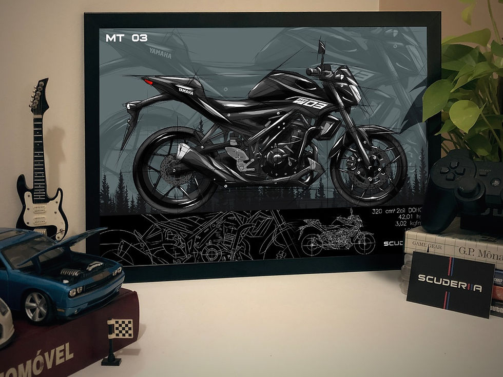 Miniatura: QUADRO DECORATIVO YAMAHA MT03 - SIDE STREET