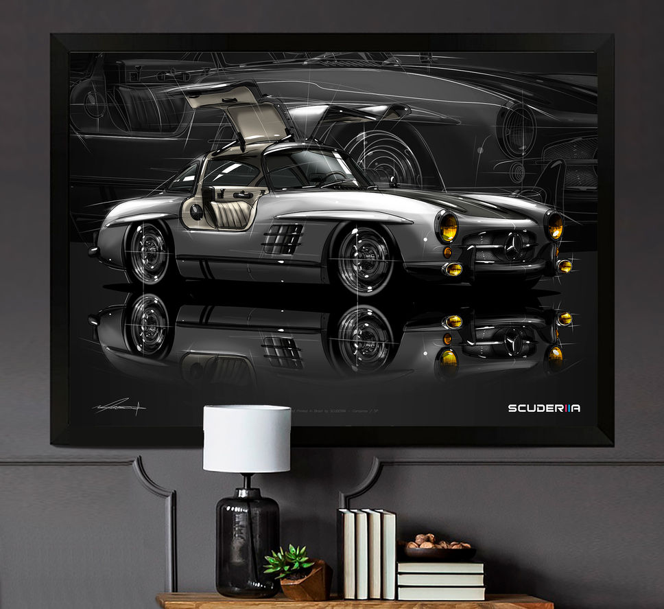Miniatura: QUADRO DECORATIVO MERCEDES-BENZ 300 SL ROADSTER W198 - CUSTOM BY SCUDERIIA