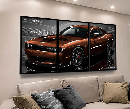 QUADRO DECORATIVO DODGE CHALLENGER SRT HELLCAT 6.2 V8