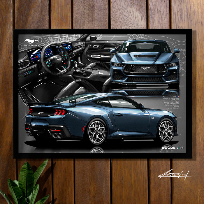 Miniatura: QUADRO DECORATIVO FORD MUSTANG GT PERFORMANCE V8 2024+ - COMPOSITION II