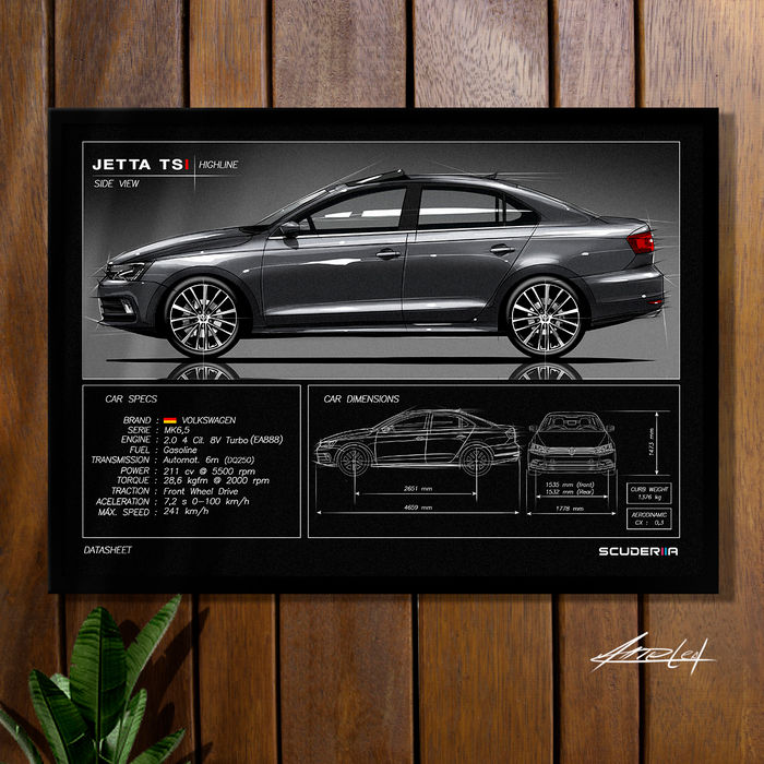 Miniatura: QUADRO DECORATIVO VOLKSWAGEN JETTA HIGHLINE TSI 211cv MK6,5 - DATA SHEET