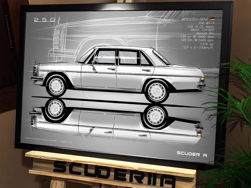 Miniatura: QUADRO DECORATIVO MERCEDES-BENZ 250 2.5 130cv (W114) - SIDE STREET