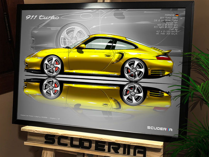 Miniatura: QUADRO DECORATIVO PORSCHE 911 TURBO 3.6 420cv (996) - SIDE STREET