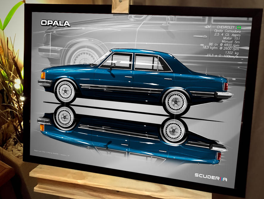 Thumbnail: QUADRO POSTER CHEVROLET GM CLASSICO NACIONAL NEO CLASSICO ANOS 80 OPALA COMODORO 2.5 4P 80-84