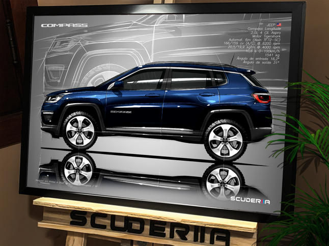 QUADRO DECORATIVO JEEP COMPASS LONGITUDE 2.0 16-20 - SIDE STREET