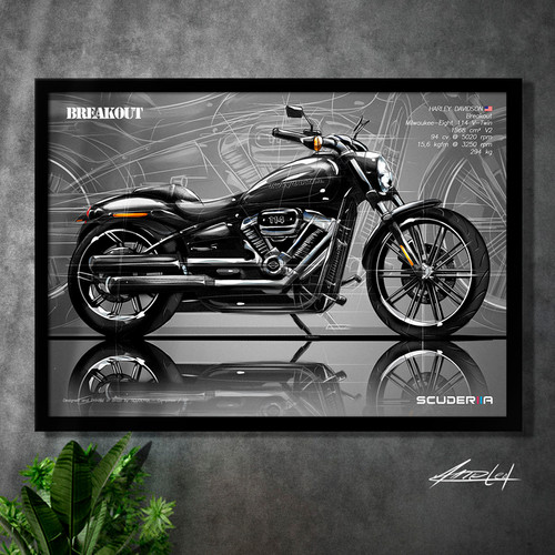 QUADRO DECORATIVO HARLEY-DAVIDSON BREAKOUT - PERSPECTIVE