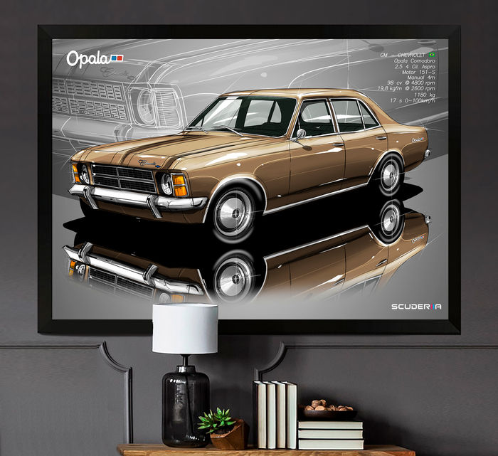 QUADRO DECORATIVO CHEVROLET OPALA COMODORO 4P 2.5 76/79 -PERSPECTIVE