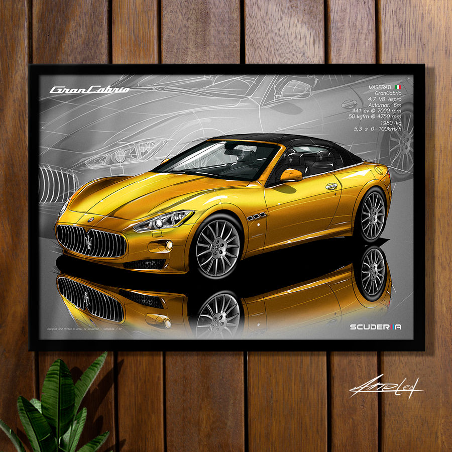 Miniatura: QUADRO DECORATIVO MASERATI GRANCABRIO 4.7L V8 2010-2017 - PERSPECTIVE