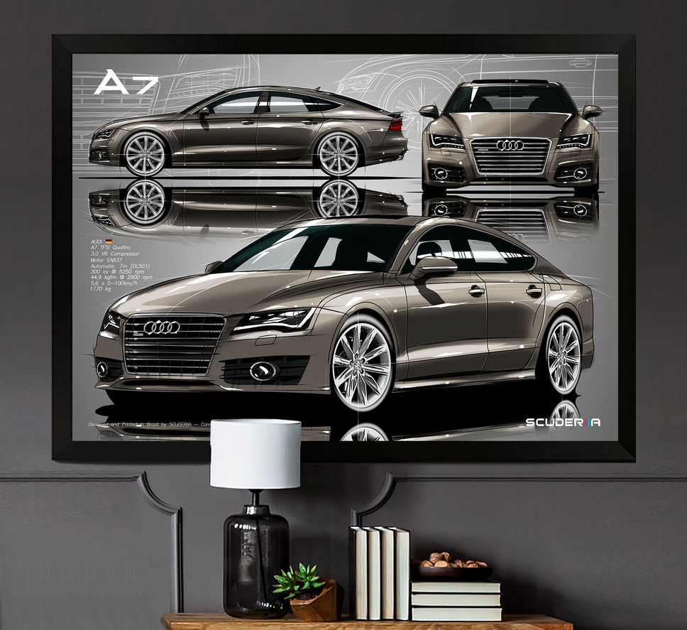 Miniatura: QUADRO DECORATIVO AUDI A7 SPORTBACK AMBITION QUATTRO - 2011-2015 - COMPOSITION I