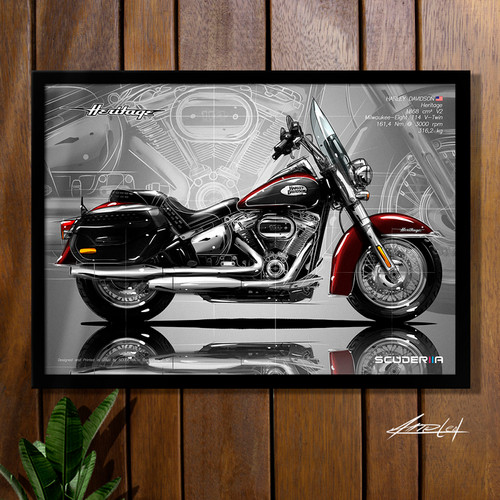 QUADRO DECORATIVO HARLEY-DAVIDSON HERITAGE 114 - SIDE STREET