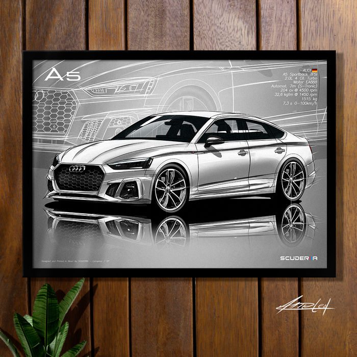 Miniatura: QUADRO DECORATIVO AUDI A5 SPORTBACK 2.0 TFSi (B9) - PERSPECTIVE