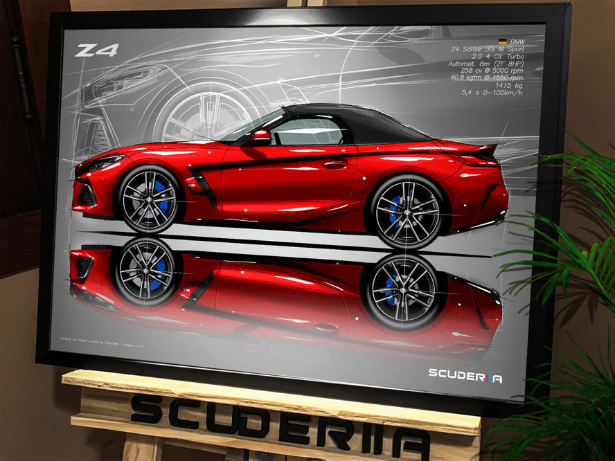 Miniatura: QUADRO POSTER BMW Z4 G29 SDRIVE 30i M Sport 2.0 TWINPOWER G29 - SIDE STREET TURBO