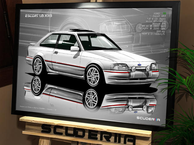 Thumbnail: QUADRO DECORATIVO FORD ESCORT XR3 - 1990-1992 - PERSPECTIVE