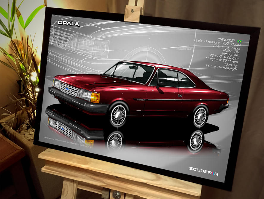 Thumbnail: QUADRO DECORATIVO CHEVROLET OPALA COMODORO COUPE 88-90 - PERSPECTIVE OPALATERAPIA OPALA CLUBE OPALA ASPIRADO TURBO