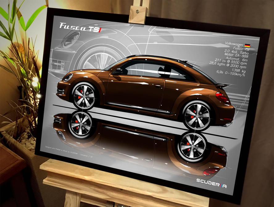 Miniatura: QUADRO POSTER VW VOLKSWAGEN FUSCA TSI 2012-2016 SIDE STREET