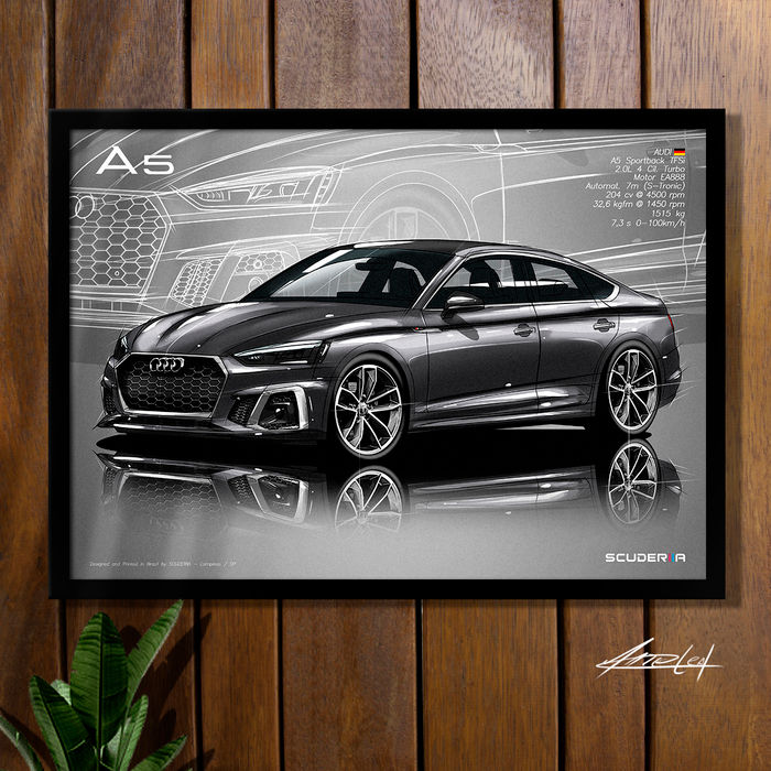 Miniatura: QUADRO DECORATIVO AUDI A5 SPORTBACK 2.0 TFSi (B9) - PERSPECTIVE