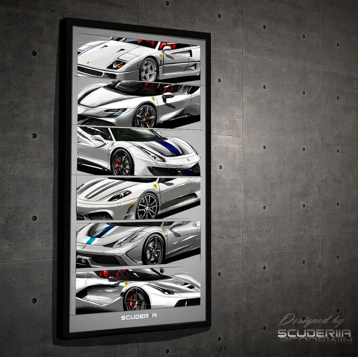 Miniatura: QUADRO DECORATIVO FERRARI LEGEND'S - VERTICAL 87cm X 45cm