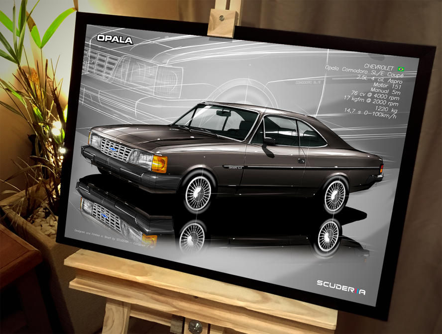 Thumbnail: QUADRO DECORATIVO CHEVROLET OPALA COMODORO COUPE 88-90 - PERSPECTIVE OPALATERAPIA OPALA CLUBE OPALA ASPIRADO TURBO
