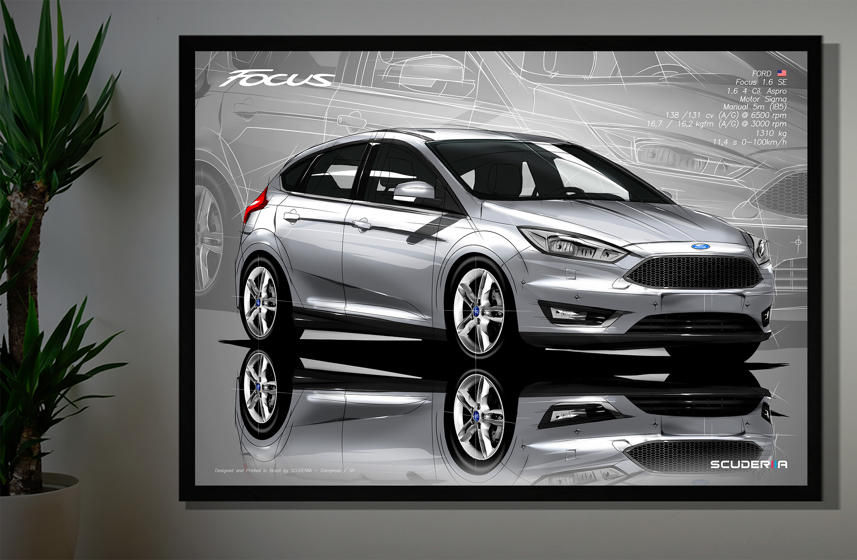 Miniatura: QUADRO DECORATIVO FORD FOCUS 1.6 SE 16-19 - PERSPECTIVE