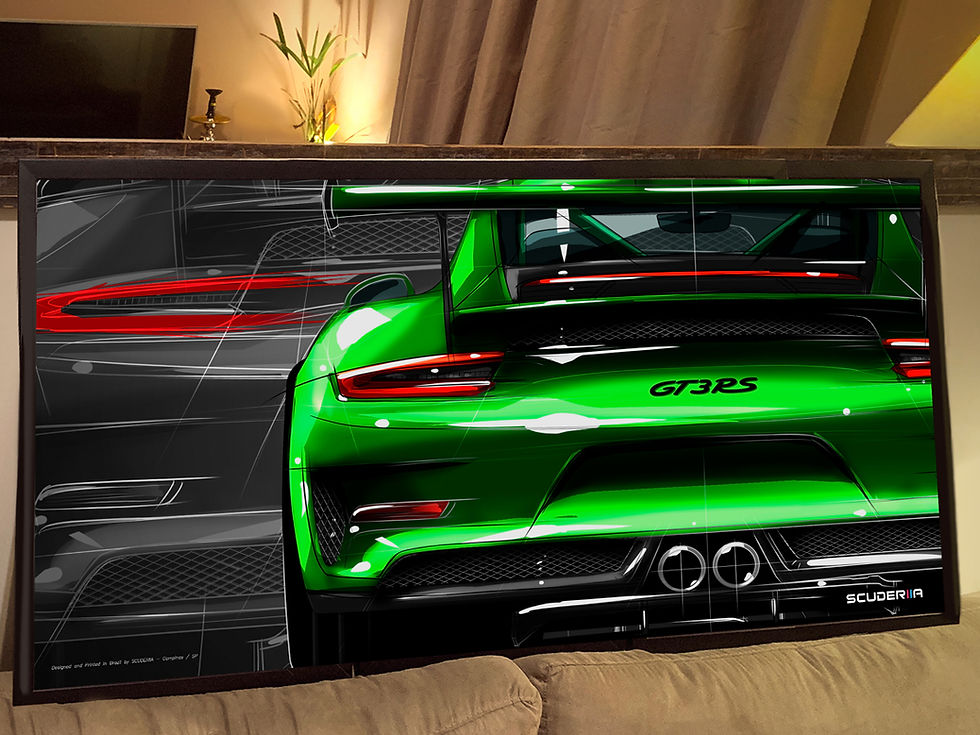 Miniatura: QUADRO DECORATIVO PORSCHE 911 GT3RS (991.2) - REAR VIEW 87x45cm GREEN