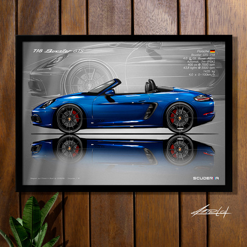 QUADRO DECORATIVO PORSCHE 718 BOXSTER GTS 4.0 400cv - SIDE STREET