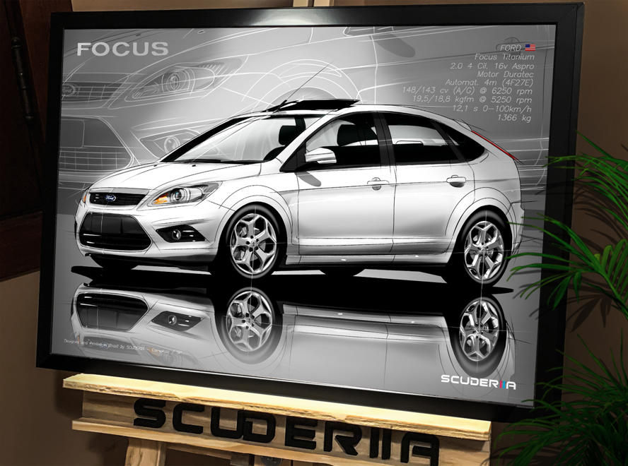 Thumbnail: QUADRO DECORATIVO FORD FOCUS TITANIUM HATCHBACK 2009-2013 - PERSPECTIVE SCUDERIIA