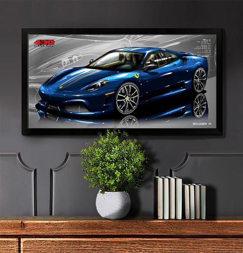 QUADRO DECORATIVO FERRARI F430 SCUDERIA F1 4.3 V8 - PERSPECTIVE