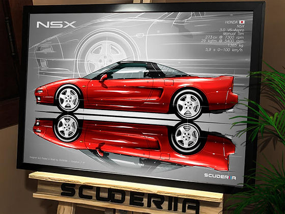 QUADRO DECORATIVO HONDA NSX 3.0 V6 - SIDE STREET | scuderiia.com.br