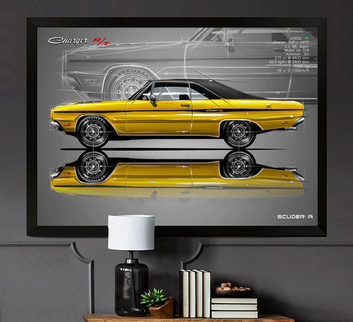 QUADRO DECORATIVO DODGE CHARGER RT 1975 5.2 V8 215cv - SIDE STREET