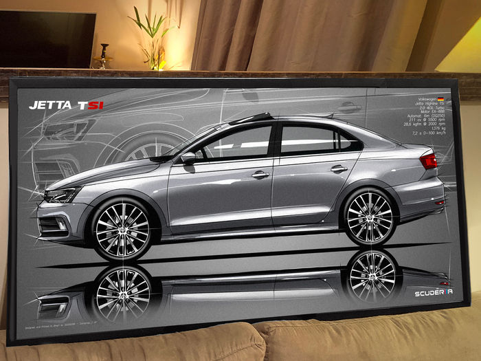 Miniatura: QUADRO DECORATIVO VOLKSWAGEN JETTA HIGHLINE TSI 211cv MK6,5 - SIDE STREET