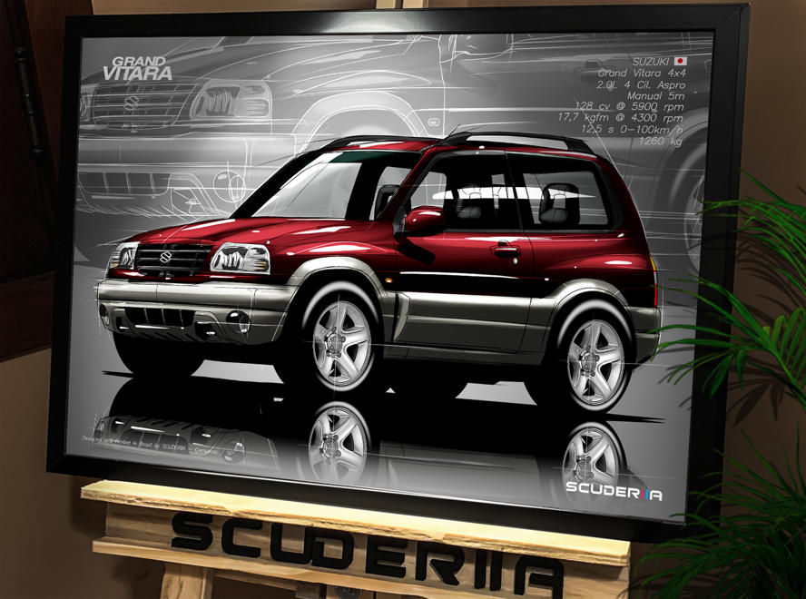 Miniatura: QUADRO POSTER SUZUKI GRAND VITARA 2.0 4X4 2P - PERSPECTIVE CARRO SCUDERIIA SUV