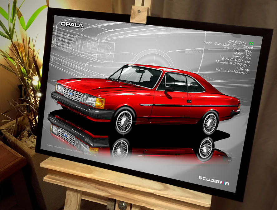 Thumbnail: QUADRO DECORATIVO CHEVROLET OPALA COMODORO COUPE 88-90 - PERSPECTIVE OPALATERAPIA OPALA CLUBE OPALA ASPIRADO TURBO
