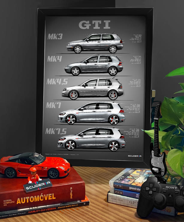 Thumbnail: QUADRO DECORATIVO VOLKSWAGEN GOLF GTI LEGEND'S - MK3 / MK4 / MK4,5 / MK7 / MK7,5